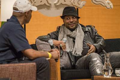 D'Angelo speaks at the Red Bull Music Academy Festival New York in Brooklyn, New York.