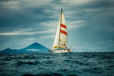 Christian Schiester and Daniela Bärnthaler during the third stage of their project Sail & Run – Bali to Salomon Islands March 8, 2019.