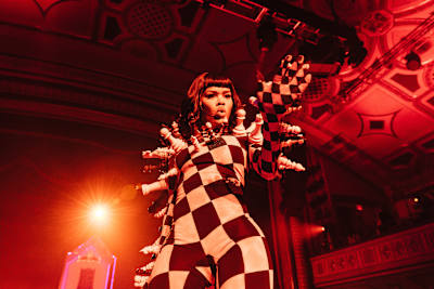 A photo of Teyana Taylor performing at Red Bull Music Presents: Teyana Taylor: House of Petunia at the Manhattan Center in New York.
