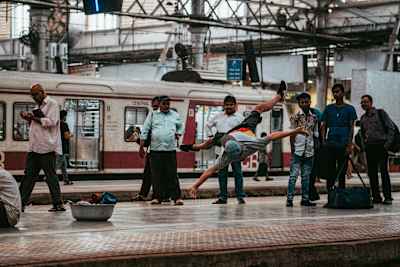 Lil G action prior to the Red Bull BC One World Final around Victoria Station in Mumbai, India on November 7, 2019