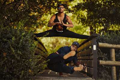 Lilou and Menno pose for a portrait prior to the Red Bull BC One World Finals in Zurich on August 21, 2018