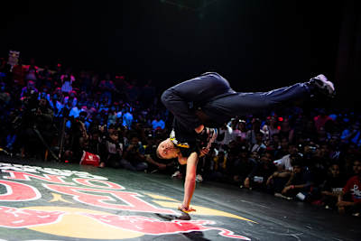 B-Boy Killa Kolya of Kazhakstan competes at the Last Chance Cypher at the Red Bull BC One Camp in Mumbai, India on November 7, 2019.