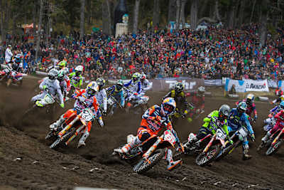 Jorge Prado in zijn eerste bocht na de start