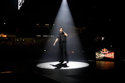 Bausa performs at the Red Bull Soundclash in Stuttgart on December 10, 2019.