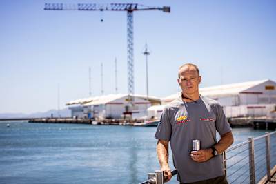Jimmy Spithill (AUS) poses for a portrait in Cagliari, Italy on August 14, 2019.