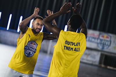 Brazil forward Neymar Jr in action at a video shoot for Red Bull Neymar Jr´s Five on January 23, 2021. 