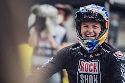 Valentina Höll pictured at the 2021 Leogang DH World Cup in Austria.