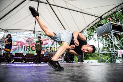 Taisuke Judge demo at Shirofes during the Red Bull Dance Tour Japan at the Hirosaki Park, Japan on June 30, 2019. 