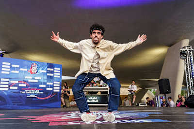 Andreas Starlock performs at Dance Your Style in Nicosia, Cyprus on April 30, 2022.  