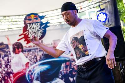 Gucchon competes during the Red Bull Dance Your Style Japan Final in Osaka, Japan on July 17, 2022  