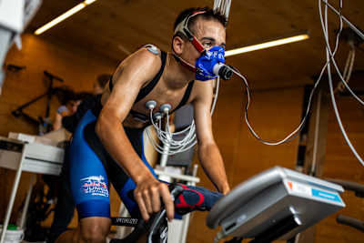 A participant at Red Bull Junior Brothers undergoes testing at the selection camp of the 2023 season.