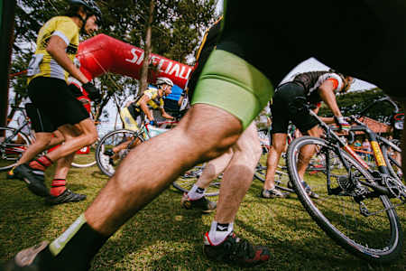 Risers take part in a cyclo-cross race in Brazil.