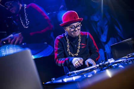 DJ Marski bringing the heat at the BC One Final 2016 in Japan.