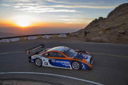 Rhys Millen performs during the Pikes Peak International Hill Climb practise on Pikes Peak in Colorado, USA on June 28th, 2013