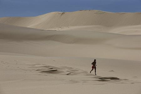 Stu Adams leads the race during the Red Bull Dune Dusters at Stockton Beach in Newcastle NSW, Australia on the 14 December, 2014