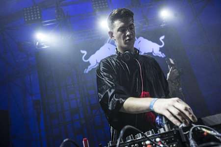 Skream performs on the Red Bull Music Academy stage at HARD Day of the Dead in Los Angeles, California.