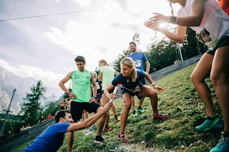 Competitors at the mixed relay