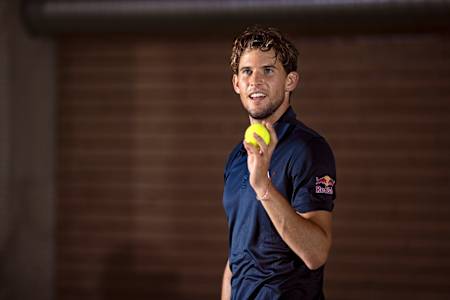 Dominic Thiem of Austria seen during practice in Baden, Austria on June 29, 2020.
