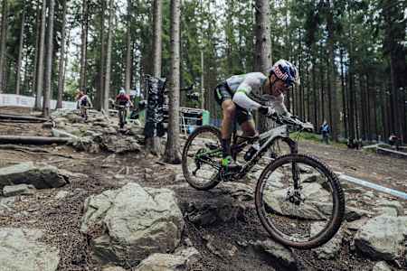 Henrique Avancini beim UCI XCO World Cup-Rennen in Nové Město, Tschechien, am 16. Mai 2021.