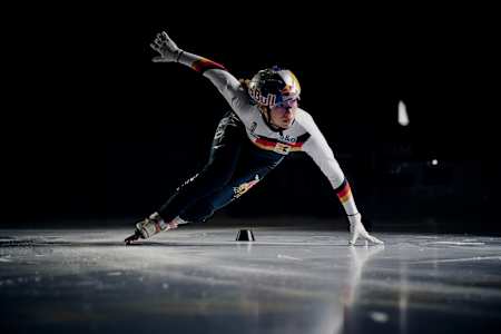 Short-Trackerin Anna Seidel beim Training auf dem Eis in Dresden.