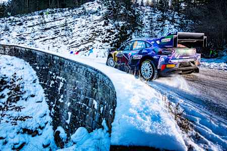 Sébastien Loeb of team M-SPORT FORD WORLD RALLY TEAM performs during World Rally Championship Monte Carlo, Monaco on January 22, 2022.