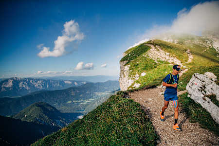 Trail runner Luka Kovacic of Slovenia runs 5 highest Slovenian Peaks in one run
