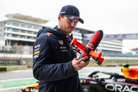 The drone can go up to 350kph and accelerates at twice the speed of an F1 car.