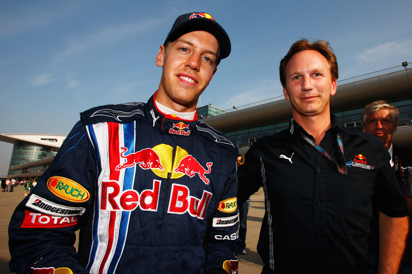 Sebastian Vettel e Christian Horner, GP della Cina 2009.