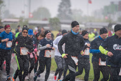 Participants perform during the sixth edition of the Wings for Life World Run in Zug, Switzerland on May 5, 2019.