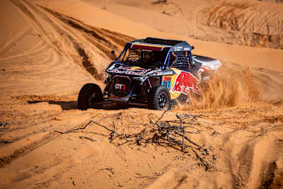 Cristina Gutierrez (ESP) of Red Bull Off-Road Junior Team races during stage 06 of Rally Dakar2021 from Buraydah to Hail, Saudi Arabia on January 08, 2021.