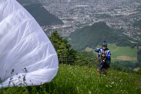 Thomas Friedrich an Tag 1 von Red Bull X-Alps 2021 in Salzburg, Österreich, am 20. Juni 2021.
