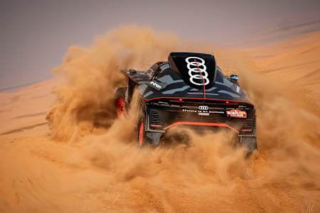 Carlos Sainz (ESP) of Team Audi Sport races during Stage 3 of Rally Dakar 2022 from Al Artawiyah to Al Qaisumah, Saudi Arabia on January 4, 2022.