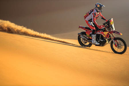 Daniel Sanders racing for Red Bull GasGas Factory Racing during stage 13 of Rally Dakar 2023 from Shaybah to Al-Hofuf, Saudi Arabia on January 14, 2023.