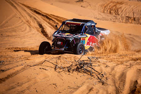 Cristina Gutierrez (ESP) of Red Bull Off-Road Junior Team races during stage 06 of Rally Dakar2021 from Buraydah to Hail, Saudi Arabia on January 08, 2021.