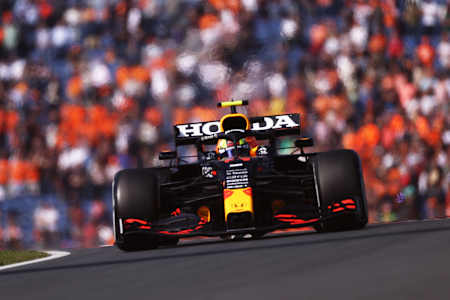 Sergio Pérez of Red Bull Racing Honda at the Dutch Grand Prix on September 5, 2021.