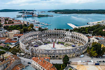 Venue of the Red Bull Street Style World Finals in Pula, Croatia on October 8, 2022. 