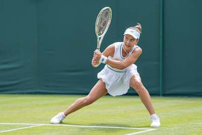 Rising American star Iva Jovic during Day Two of Wimbledon 2025 at the All England Lawn Tennis and Croquet Club.  