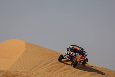 Cristina Gutiérrez and François Cazalet of Red Bull Off-Road Junior Team during Stage 5 of the 2021 Abu Dhabi Desert Challenge in Abu Dhabi, United Arab Emirates on November 10, 2021