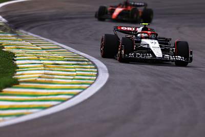 Yuki Tsunoda of Scuderia AlphaTauri at the São Paulo Grand Prix on November 4, 2023.