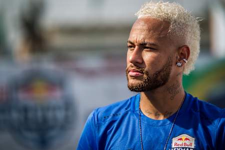 Neymar Jr al Red Bull Neymar Jr's Five World Final a Praia Grande, Brasile, il 13 luglio 2019.