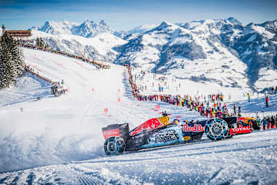 Charing Down A Ski Run In Kitzbühel