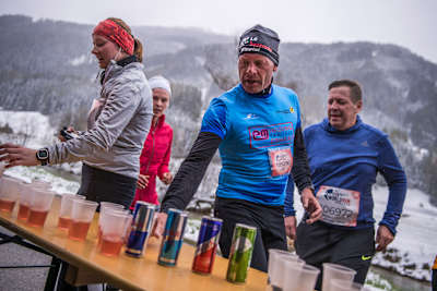 Participants seen during the Wings for Life App Run in Trins, Austria on May 5, 2019.