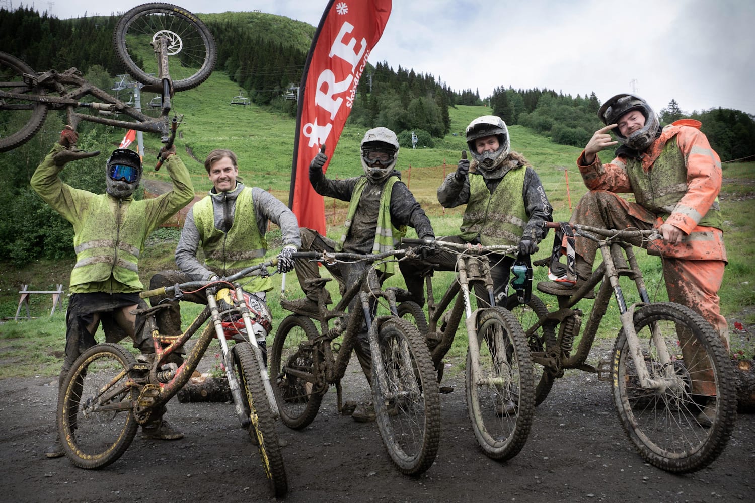 mountain biking in the rain