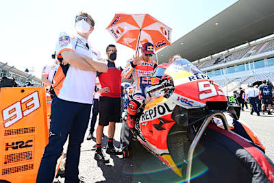 Marc Márquez (Honda), durante el Gran Premio de Portugal de MotoGP™ en Portimão, Portugal, el 18 de abril de 2021.
