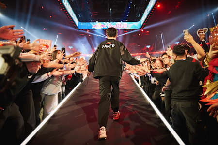 T1 Faker entering the arena during Red Bull League of Its Own 2025.