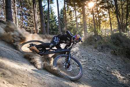 Loic Bruni kicking up dust in Queenstown, New Zealand.