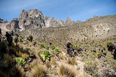 Matt Jones and Rob Warner ride in Kenya.