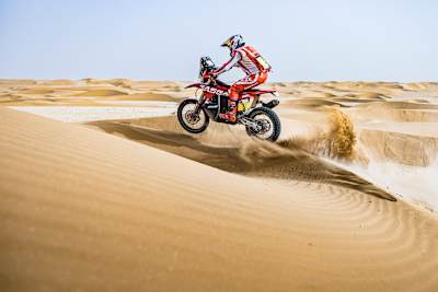 Sam Sunderland races the second stage of Rallye du Maroc in Al-Ujun, Morocco on October 3, 2022.