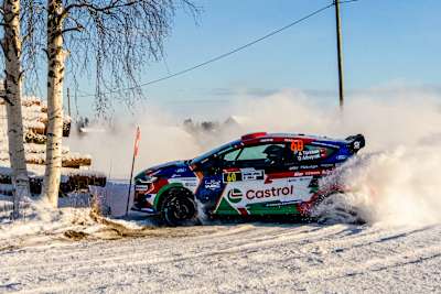 Ali Türkkan in action on Rally Sweden earlier this year