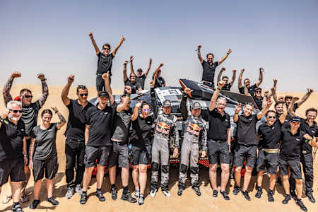 Audi Sport Team, winner of the Abu Dhabi Desert Challenge in Abu Dhabi, UAE on March 10, 2022.